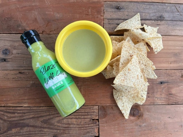 Blaze Craft Co. Peruvian Green Hot Sauce – Choose from Light, Medium, or Hotter | Gourmet Flavor for Chips, Tacos, Meats & More | Non-GMO, Preservative-Free, Vegan & BPA-Free